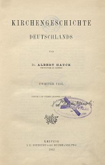 Kirchengeschichte Deutschlands. T. 2