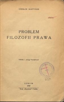 Problem filozofii prawa