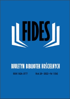 Fides : biuletyn bibliotek kościelnych. R. 28, nr 1 (2022)