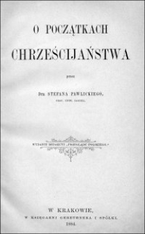 O początkach chrześcijaństwa