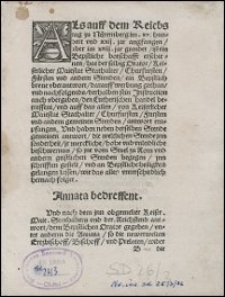 Was auff dem Reichstag zu Nuremberg von wegen Bepstlicher heiligkeit an Keiserlicher Maiestat Stathalter vnd Stende Lutherischer sachen halben belangt vnd darauff geantwort worden ist : Auch etliche ding wie die folgende kurtze Vorrede vnd Register anzeigt. Mit einer Vorred D.Mart. Luth.